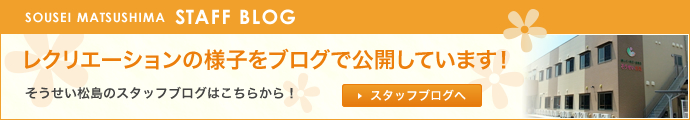 レクリエーションの様子をブログで公開しています！そうせい松島のスタッフブログはこちらから！